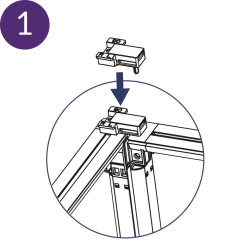 Linker 90° connector voor modulaire standaard