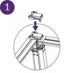 Linker 90° connector voor modulaire standaard