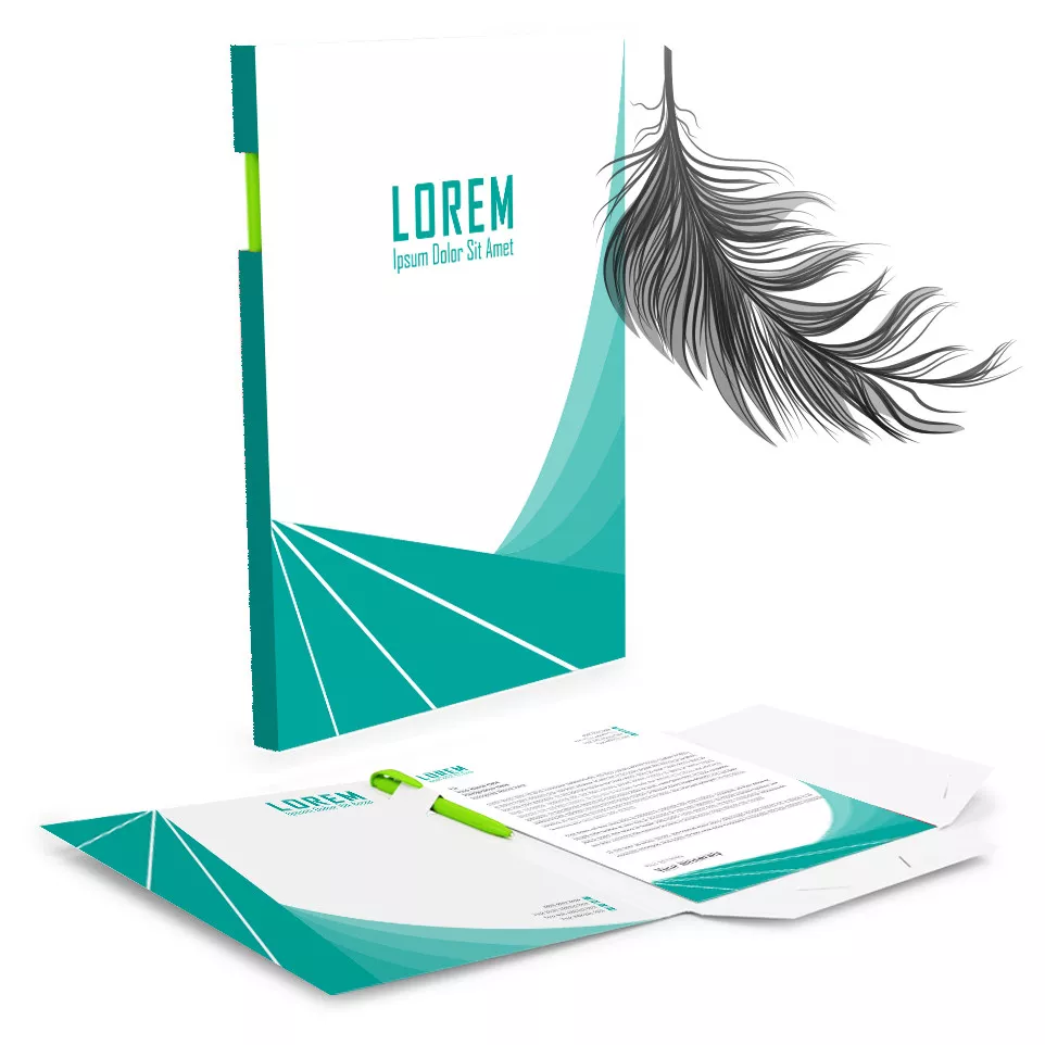 Two-flap folders with pen holder