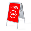 Chevalet A1 Komplett-Set Ouvert 24/7 Rouge Anglais