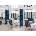 Scheidingswand Textiel Deco 85-200 Dubbelzijdig Botanische Bladeren Blauw ECO