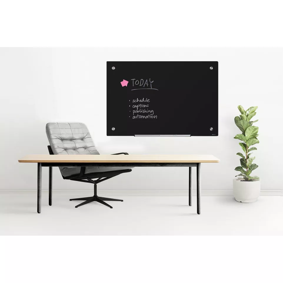 Scritto® Glasbord Zwart 90 x 120 cm