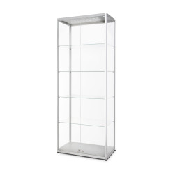 Glazen Vitrinekast LED Verlicht Dubbele Deur 80 x 40 x 200 cm