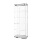 Glazen Vitrinekast LED Verlicht Dubbele Deur 80 x 40 x 200 cm