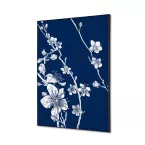 Décoration Murale en Tissu SET A2 Fleurs De Cerisier Japonais Bleu