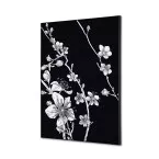 Textile Wall Decoration SET A2 Japanese Blossom Black I7