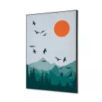 Textile Wall Decoration SET A2 Sun and Birds I25
