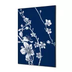 Wanddecoratie Textiel SET A1 Japanse Bloesem Blauw