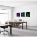 Wanddecoratie Textiel SET 40 x 40 Cactus Blauw