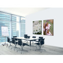 Décoration Murale en Tissu SET 40 x 40 Fleur De Bruyere Rose