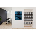 Textile Wall Decoration SET 40 x 40 Botanical Leaves Blue I20
