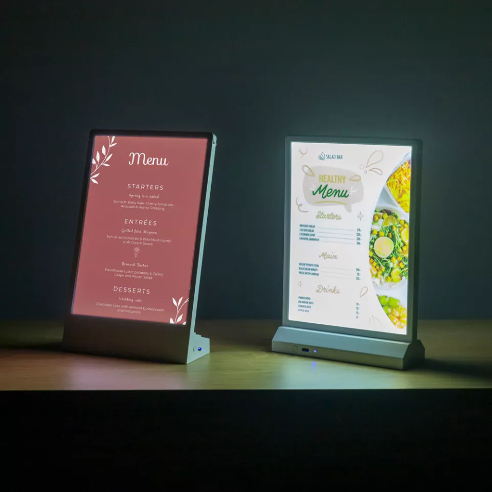 LED T Stand - A5 Portrait White