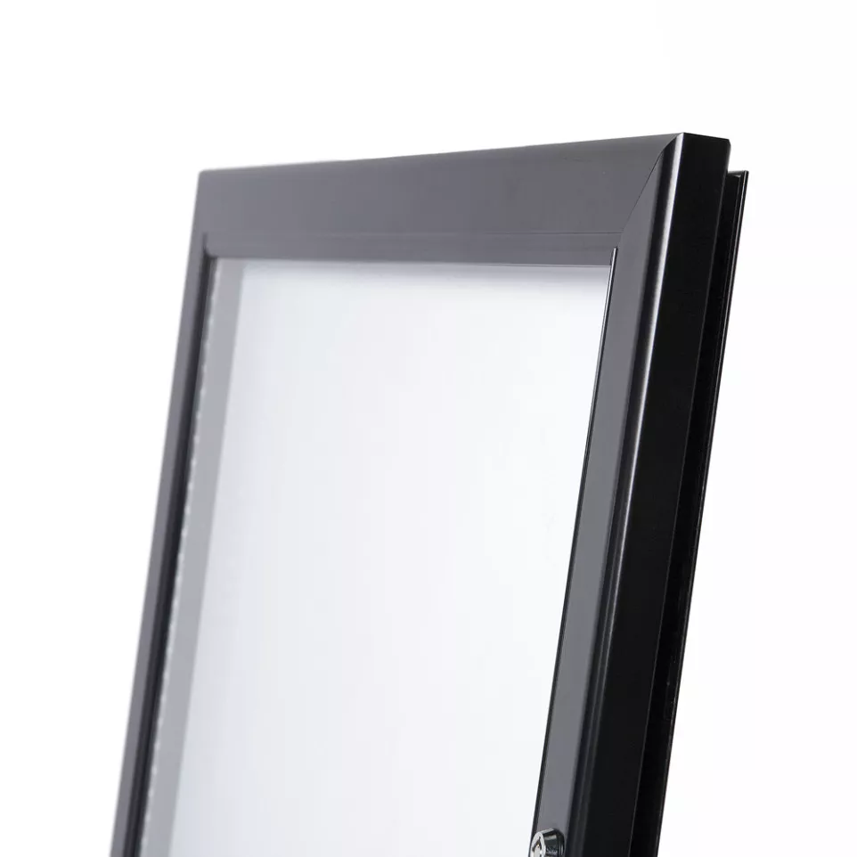 Porte Menu LED Sur Pied Noir 4x A4 LED