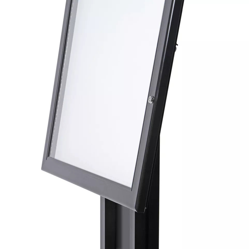 Porte Menu LED Sur Pied Noir 4x A4 LED