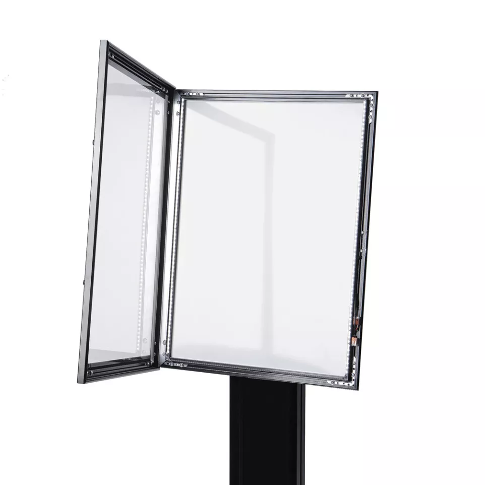 Black Freestanding Menu Pole LED...