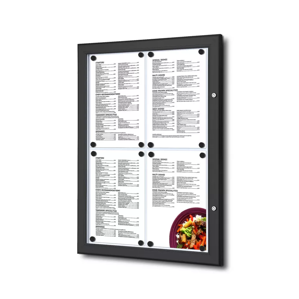 Black Outdoor Menu Non-Illuminated 4x A4