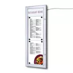 Outdoor Menubord LED Verlicht Met Logo Paneel 2x A4 Staand