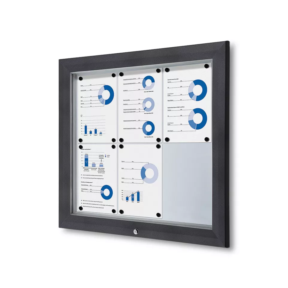 Outdoor Lockable Showcase 6x A4 RAL 7016