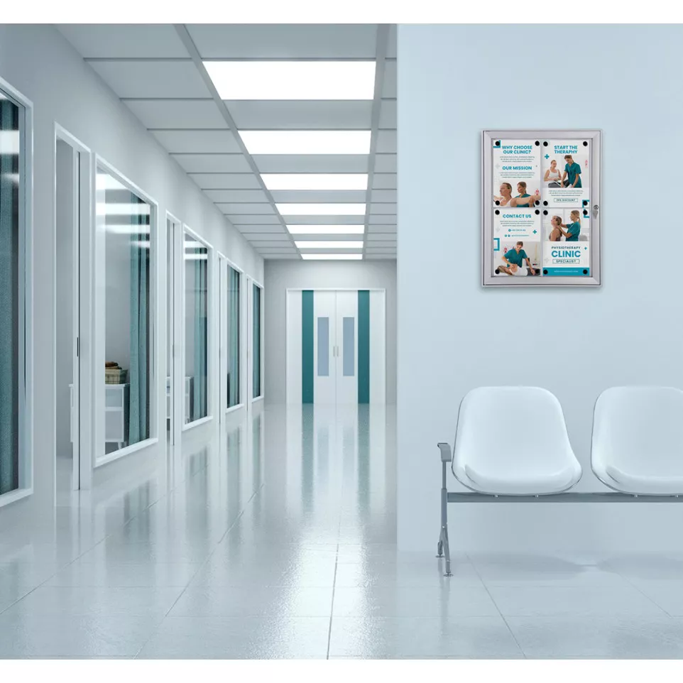 Indoor Lockable Showcase Black 9x A4