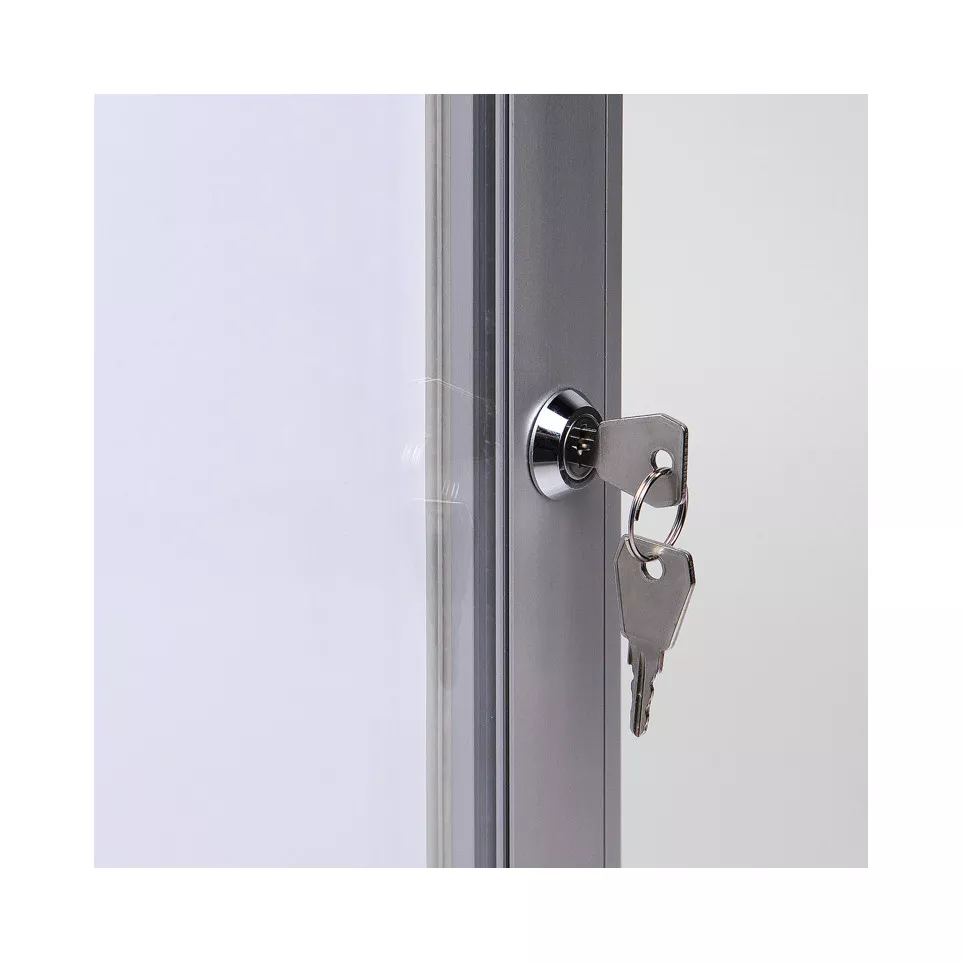 Indoor Lockable Showcase Silver 8x A4