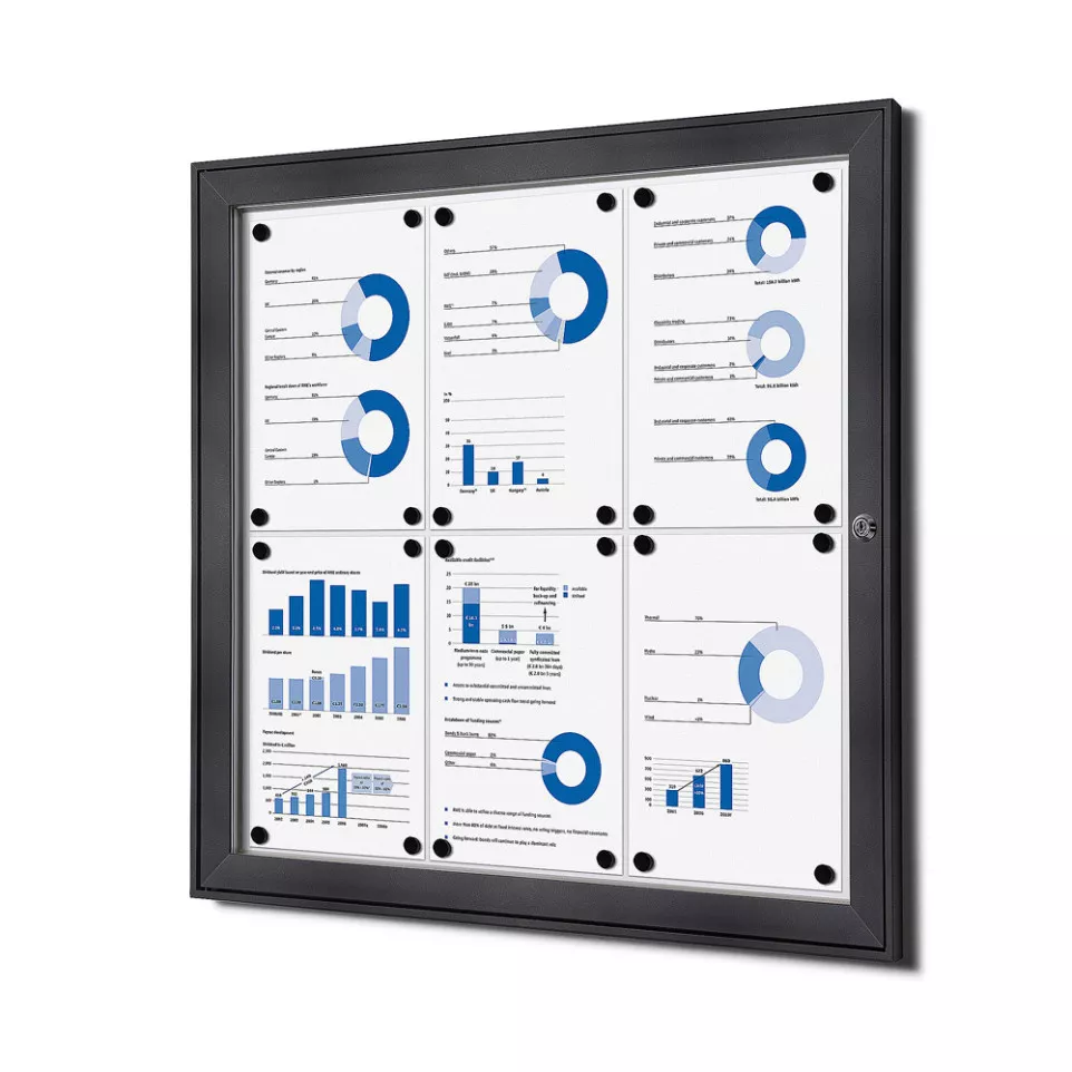 Indoor Lockable Showcase Silver 6x A4...