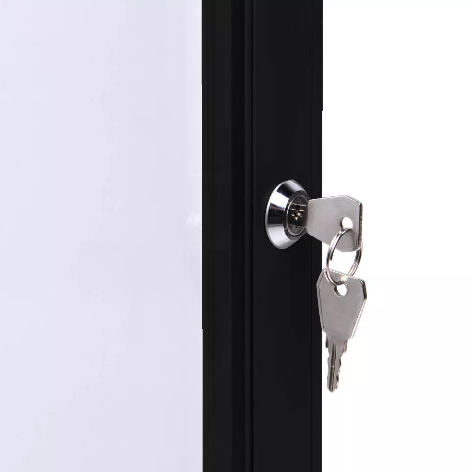 Indoor Lockable Showcase Black 4x A4