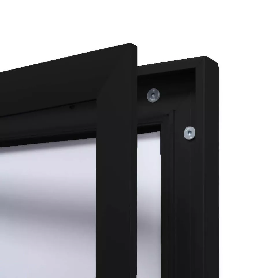 Indoor Lockable Showcase Black 4x A4