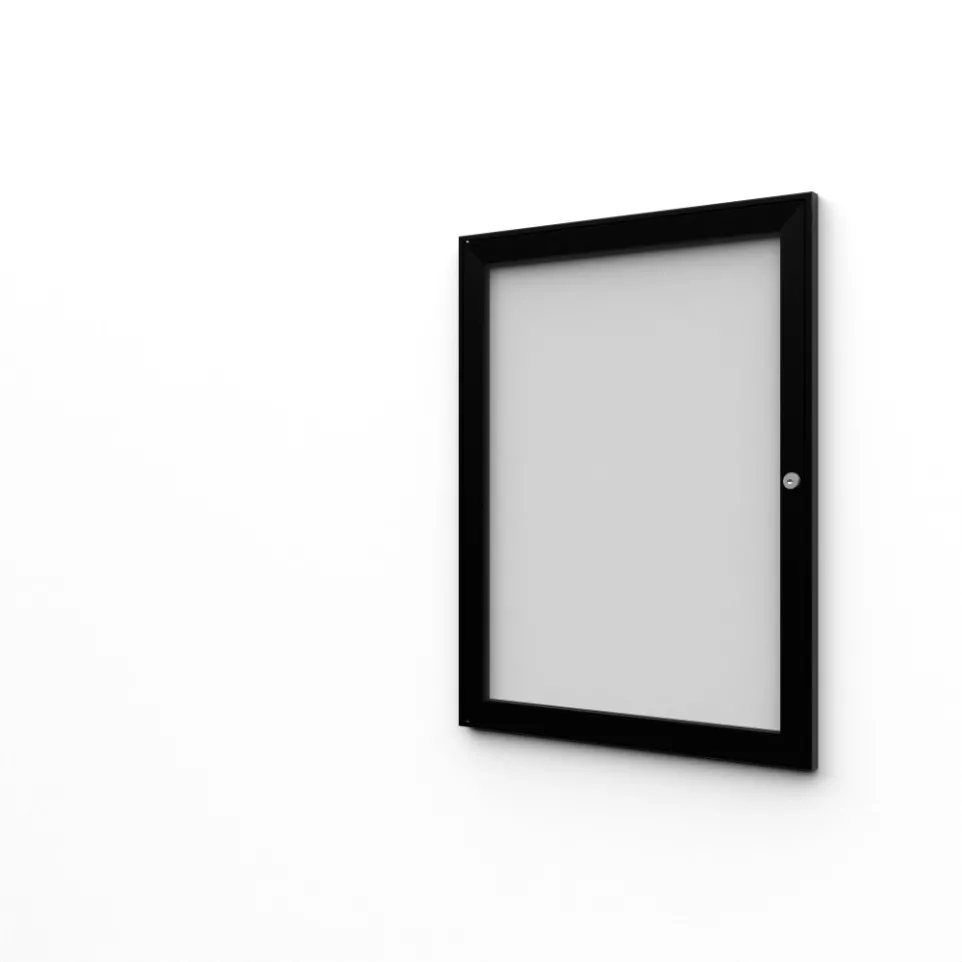 Indoor Lockable Showcase Black 3x A4