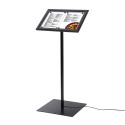 Black Lockable Menu Stand LED Illuminated 2x A4