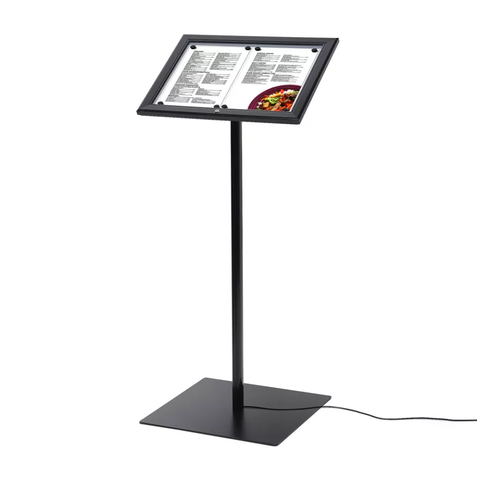 Black Lockable Menu Stand LED...
