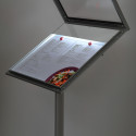Lockable Menu Stand LED Illuminated 2x A4