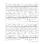 Set van Witte Plastic Letters voor Letterbord Zwart