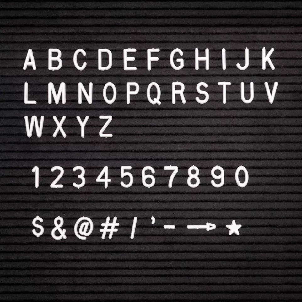 Black Letter Board Black 30 x 30 cm