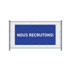Bannière Fence 200 x 100 cm Nous Recrutons Français Bleu