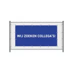Hekwerkbanner 200 x 100 cm Wij Zoeken Collega's Nederlands Blauw