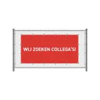 Hekwerkbanner 200 x 100 cm Wij Zoeken Collega's Nederlands Rood