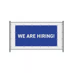 Hekwerkbanner 200 x 100 cm Wij Zoeken Collega's Engels Blauw