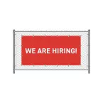 Fence Banner 200 x 100 cm Hiring English Red