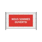 Fence Banner 200 x 100 cm Open French Red