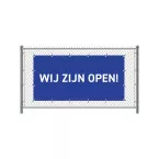 Hekwerkbanner 200 x 100 cm Open Nederlands Blauw
