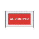 Hekwerkbanner 200 x 100 cm Open Nederlands Rood