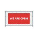 Fence Banner 200 x 100 cm Open English Red