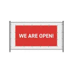 Hekwerkbanner 200 x 100 cm Open Engels Rood
