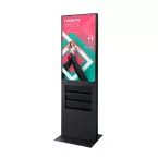 Digitale Smart Line Totem Rack 6 x A4 Met 43\" Samsung Scherm Zwart