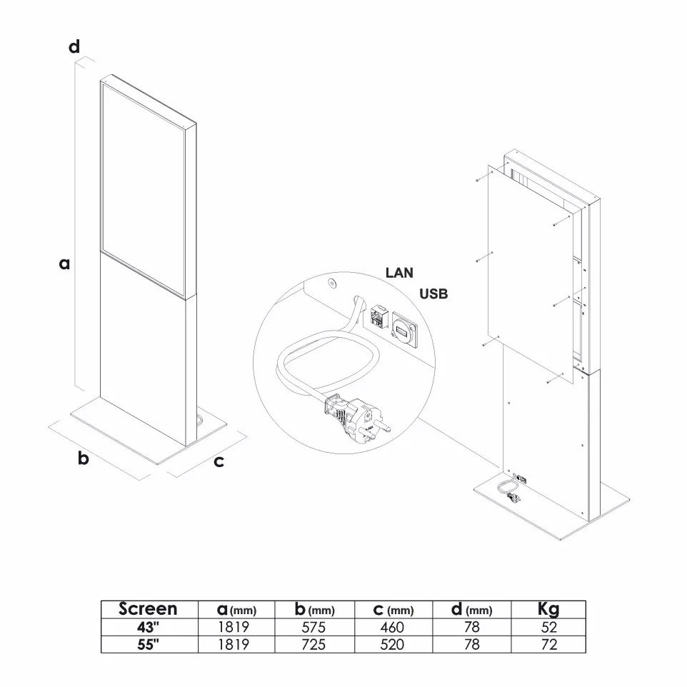 Smart Line Digital Totem With 55"...