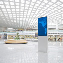 Digitale Smart Line Totem Dubbelzijdig Met 50" Samsung Scherm Wit
