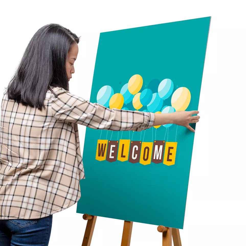 Krijtbord Hardhout ezel Lichtbruin