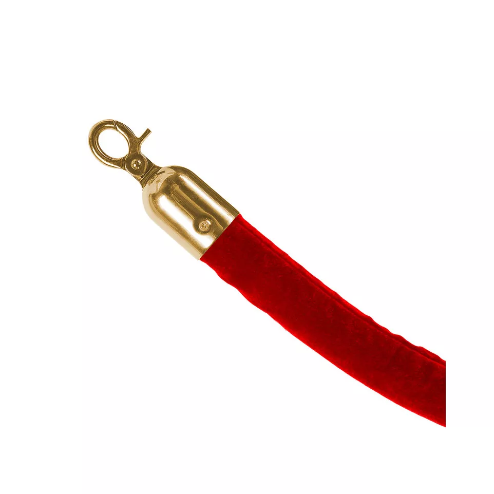 Rood Velours Koord Met Gouden Clips