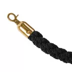 Barrier Black Twisted Rope With Gold Clips