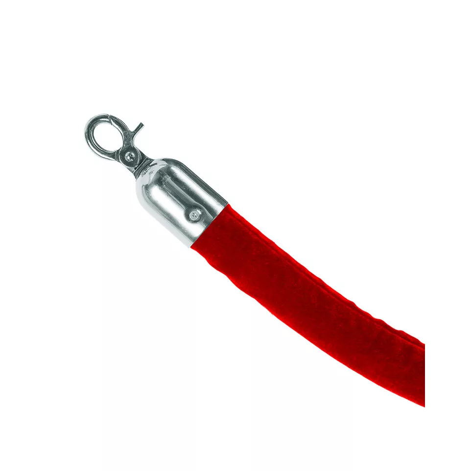 Rood Velours Koord Met Chromen Clips